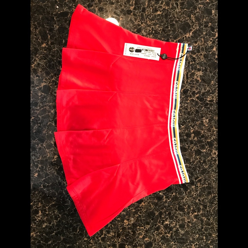 Solow pleated stretchy red Mini skirt